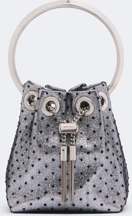 Jimmy Choo London Bon Bon Micro polka-dot bucket bag