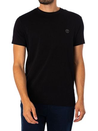 Timberland Mens Slim Fit Embroidered Logo T-Shirt, Black Pavement, XL