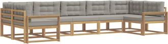 vidaXL Conjunto De Sof&aacute;s De Exterior 7 Uds. Blanco Y Gris Claro Vidaxl