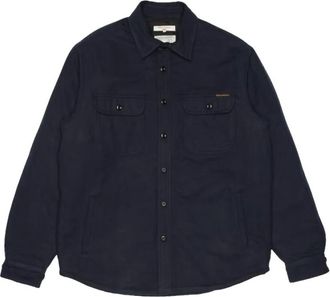 Nudie Jeans Glenn Padded Shirt Flannel - Heren - Casual Overhemden - Blauw - S - Katoen - Overhemden