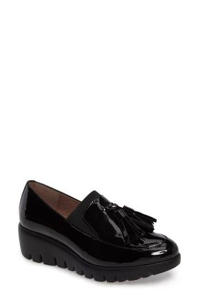 Wonders Talla Loafer Wedge in Black Patent Leather at Nordstrom, Size 8-8.5Us