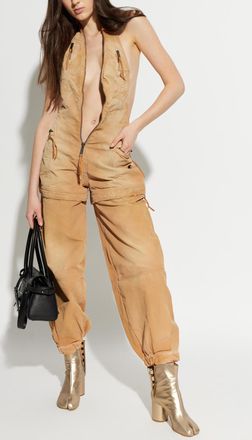 Dsquared2 Denim Off-the-shoulder Jumpsuit, Womens, Beige
