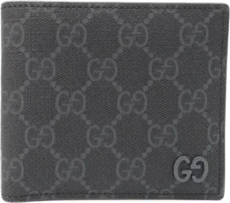 Gucci Black Gray Gg Supreme Wallet (Bi-Fold) (Pre-Owned)