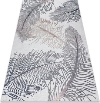 RugsX Tappeto lavabile andre 1147 Piuma antiscivolo - beige beige 120x170 cm