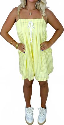 Wishlist Daisy Stripe Sky Romper In Yellow