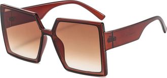 Generic Mens Square Sunglasses Outdoor Street Vacation Sunshade (Color : D, Size : Medium)