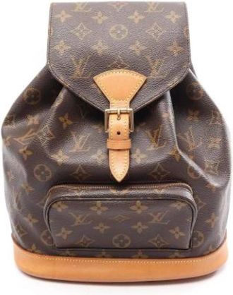 Louis Vuitton Pre-owned Montsouris MM Rugzak - Dames - Vintage Rugzakken - Bruin - ONE Size - Leer - Vintage