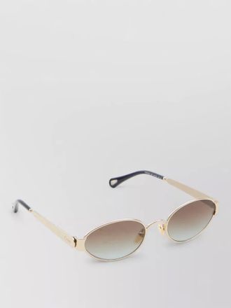 Chlo&eacute; holly oval gradient lens metal sunglasses