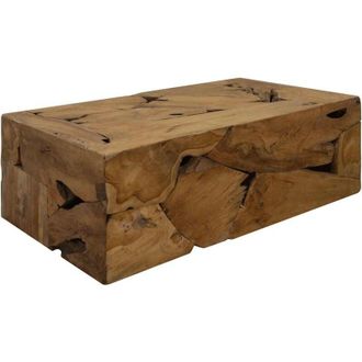 vidaXL Tavolino da Caff&egrave; in Autentico Legno di Teak 90x50x30cm Marrone - Vidaxl
