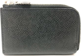 Louis Vuitton Taiga Black Galle Taiga Leather Coin Purse/Coin Case (Pre-Owned)