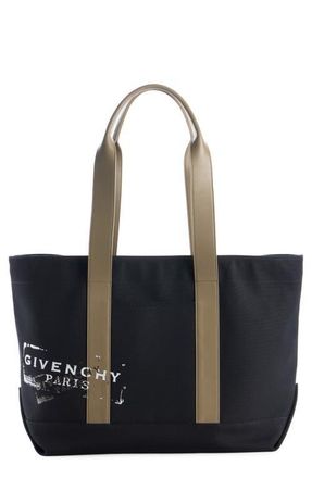 Givenchy Large Canvas & Leather Tote in Black at Nordstrom