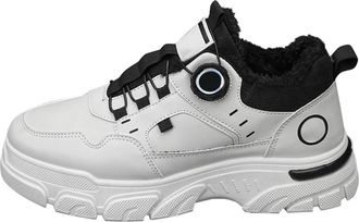 Generic Comfort Shoes Plus Velvet Work Shoes Trendy Thick Sole Casual Sports Shoe with All Warm Cotton Lining, Durable Slip-On Footwear for Running, Outdoor C