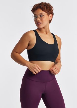Oiselle Womens Squared Up Bra Black 10
