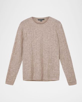 John Varvatos Mens Baiso Wool Rib Crewneck Sweater