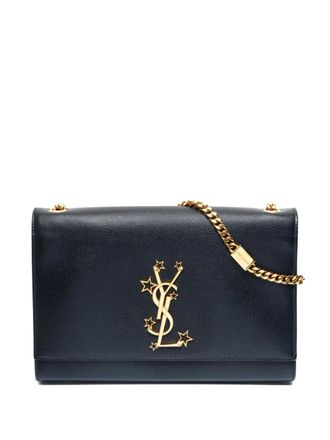 Saint Laurent 2016 Kate star logo chain shoulder bag - women - Calf Leather - One Size - Black