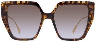 Fendi Baguette 55mm Butterfly Sunglasses in Havana/gradient Brown at Nordstrom