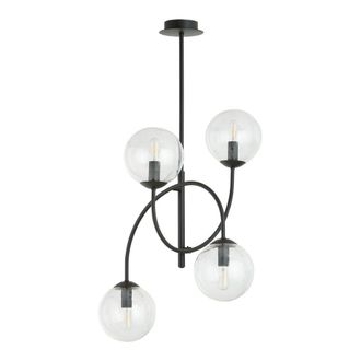 Wonderlamp Plaf&oacute;n de techo con estructuras curvadas y 4 esferas transparentes &oslash;50