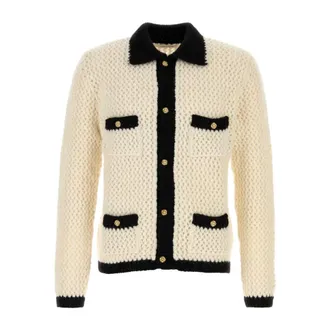 Ernest W. Baker Cardigans, male, White, Size: M Stretch Crochet Cardigan