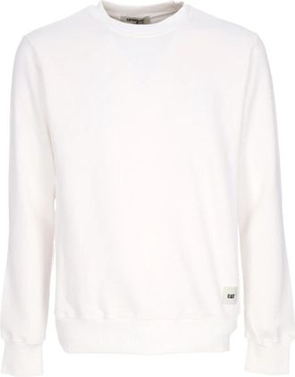 CAT Essenti&euml;le Crewneck Sweatshirt Lichtgewicht Streetwear - Heren - Sweatshirts - Wit - S - Hoodies & sweatvesten