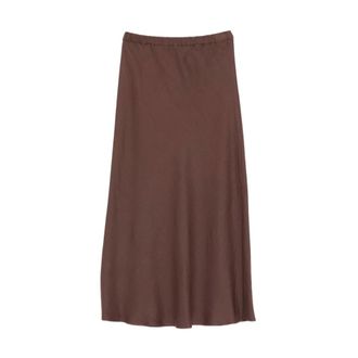 Antonelli Midi Skirts, female, Brown, Size: M Gonna midi Ilda con elastico in vita