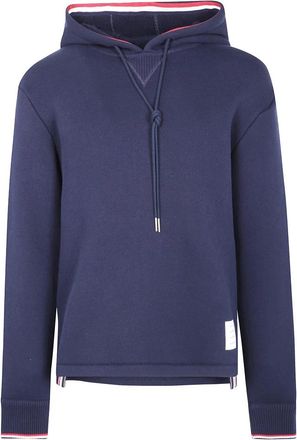 Thom Browne Chunky Loopback Hoodie met Tipping Stripe - Heren - Hoodies - Blauw - S - Hoodies & sweatvesten