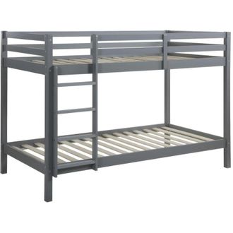 Vente-Unique Vente-unique - Letto a castello 2 x 90 x 190 cm Pino massello Grigio - anicet ii
