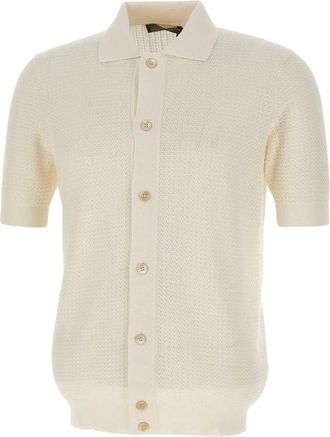 FILIPPO DE LAURENTIIS Filippo De Laurentis Shirts WIT - Heren - Vesten - Wit - L - Katoen - Truien & Vesten