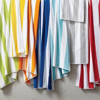 Frontgate Cabana Stripe Pool & Beach Towel - Sea Blue, 40 x 72 Beach Towel, Individual - Frontgate Resort Collection