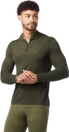Smartwool Mens Intraknit Thermal Max Merino Quarter-Zip Base Layer Top Green XXL