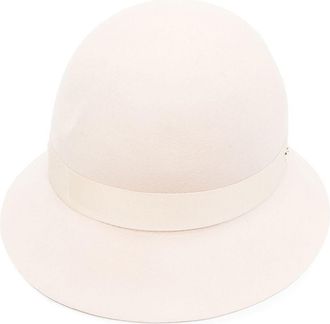 Helen Kaminski ribbon-trim felt sun hat - women - Nylon/Wool Felt/Cotton/Cotton/Viscose/Spandex/Elastane - L - Neutrals
