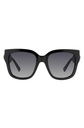 Kurt Geiger 54mm Gradient Square Sunglasses in Black/Dark Grey Sf at Nordstrom