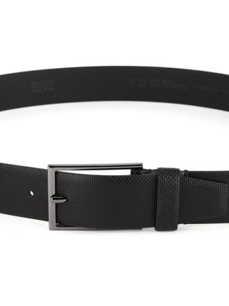 HUGO BOSS Mens Carmello-S Leather Belt Black Accessories >