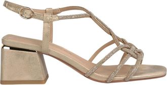 Alma En Pena Sandalia de tac&oacute;n medio con tiras entrelazadas - Shoes - Mujer - Amarillo - 38 EU