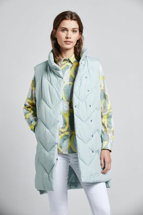 Bugatti Steppweste BUGATTI, Damen, Gr. 38, blau (hellblau), 100% Polyester, regular fit, Westen Steppweste, aus recyceltem Material