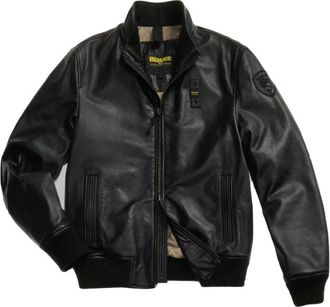 Blauer Petrel Soft Leather Bomber - Heren - Bomber jackets - Zwart - M - Leer - Jassen