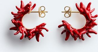 Bottega Veneta Orecchini a cerchio Sea Coral - Rosso - Donna - U