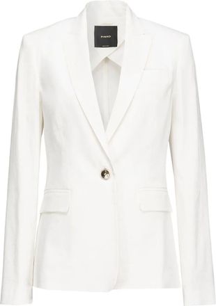 Pinko Pinko Womens Equilibrata Linen Blazer - White - Size EU 38 (Womens)