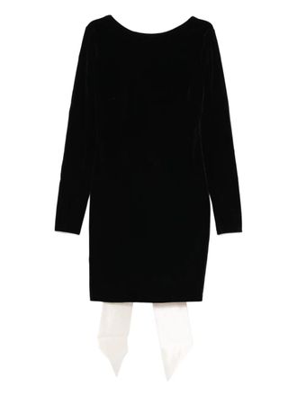 Never Fully Dressed bow-detail long-sleeve mini dress - Black