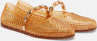 Ancient Greek Sandals Iro embellished fishnet ballet flats