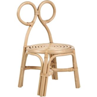Beliani Beliani - Silla Infantil Boho Asiento Rat&aacute;n Exterior Interior Natural Mirtia