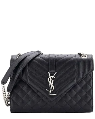 Saint Laurent Classic Monogram Envelope Satchel Mixed Matelass&eacute; Medium (Authentic Pre-Loved)