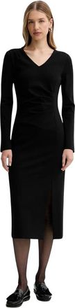 Liviana Conti Filippa Midi Jurk - Dames - Casual kleedjes - Zwart - S - Polyester - Kleedjes