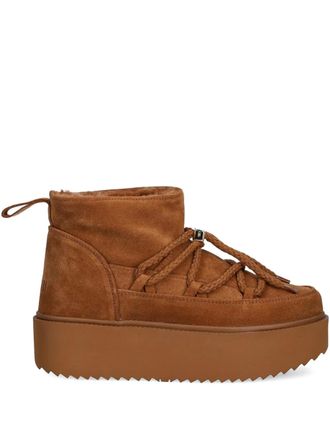 INUIKII Laarzen met plateauzool en veters - Bruin