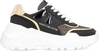 Versace Jeans Couture Womens Speed Track Low-Top Sneakers Black Trainers