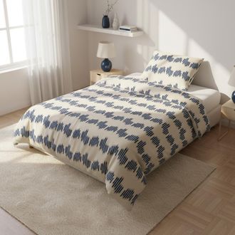 KASANOVA Parure copripiumino 1 piazza e mezza geometrico blu