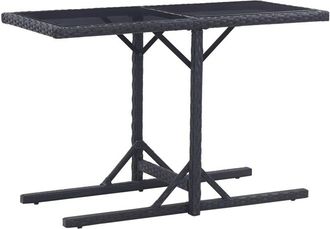 vidaXL Tavolo da Giardino Nero 110x53x72 cm in Vetro e Polyrattan - Vidaxl