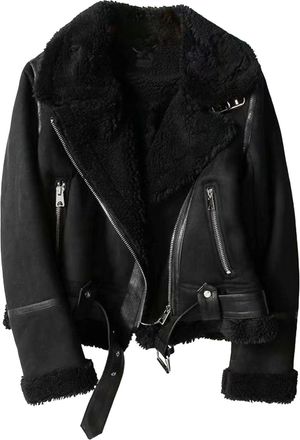 Generic Faux Fur Jacket Women Shearing Jacket Thick Lined Parka Winter Shearling Coat Leather Jacket Winter Coats 2025