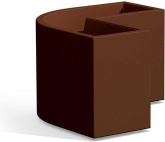 Monacis Monacis - Jardinera Angular De Resina 80x35 Cm Mod. Flowerpot Angular Marr&oacute;n