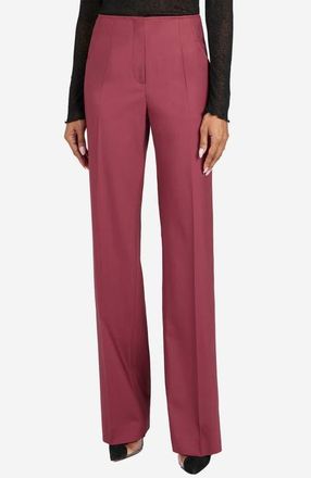 Santorelli Della Wool Stretch Straight Leg Pants in Crushed Berry at Nordstrom, Size 12