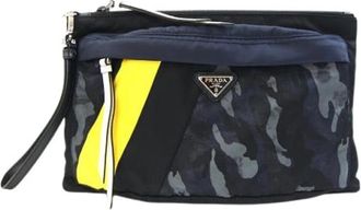 Prada Pre-owned Nylon Clutch Bag - Heren - Vintage Clutch - Veelkleurig - ONE Size - Nylon - Vintage